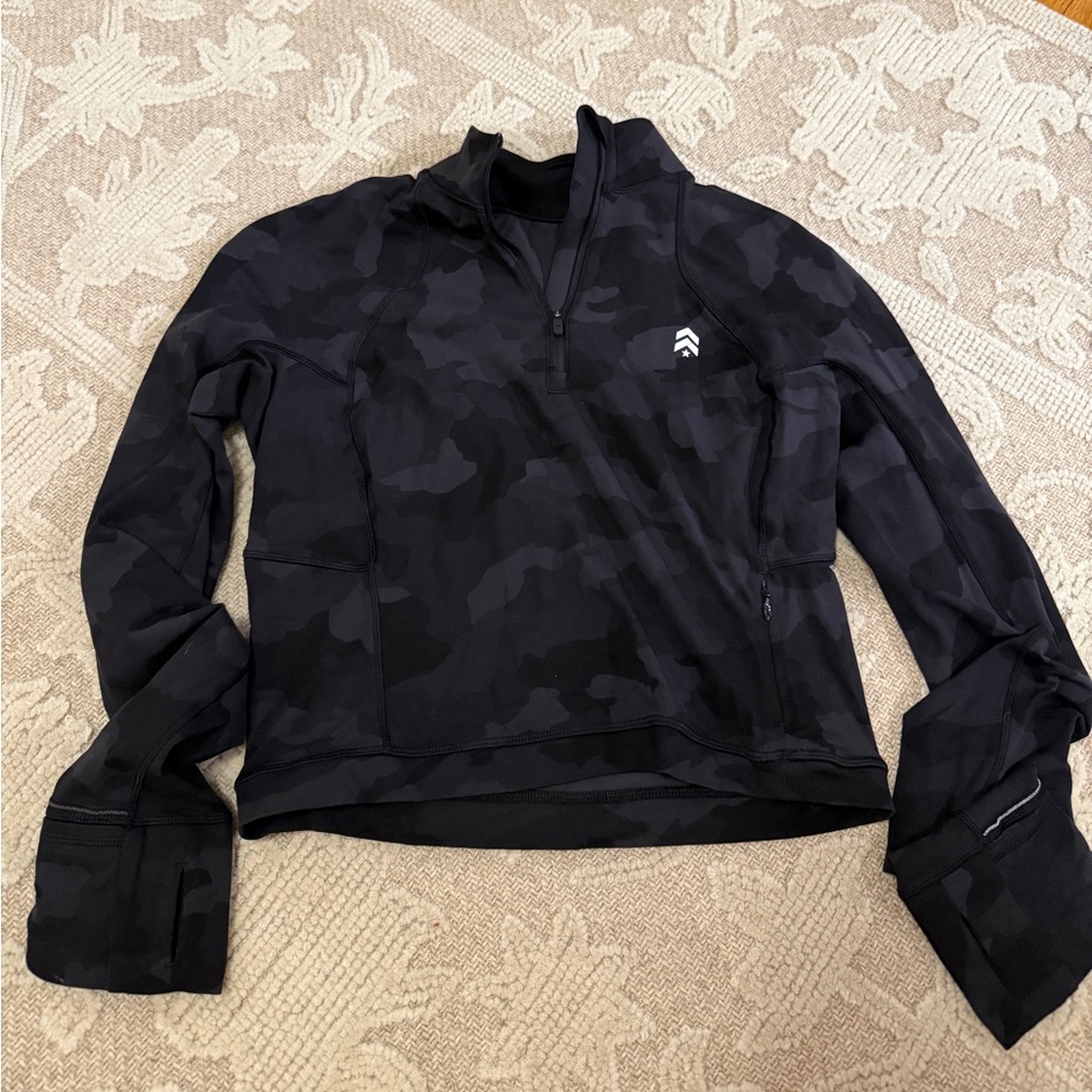Lululemon camo cropped quarter zip